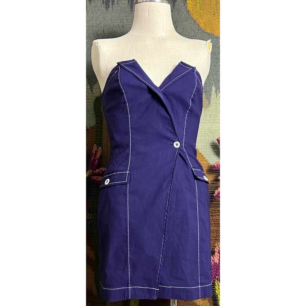 Anthropologie Maeve Strapless Linen Mini Dress 8P